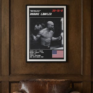 Robbie Lawler MMA Poster | Ruthless Fight Wall Art Print | Black and White Editions | Digital Download image 2