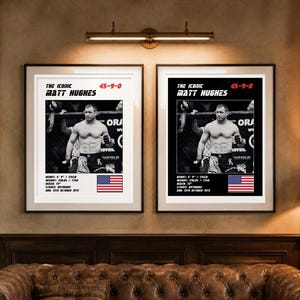 Poster di Matt Hughes per MMA / Stampa artistica da parete per palestra / Edizioni in bianco e nero / Download digitale immagine 4