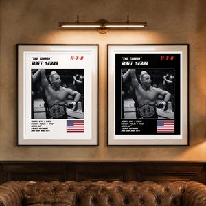 Matt Serra MMA Poster | The Terror Fight Wall Art Print | Black and White Editions | Digital Download image 4
