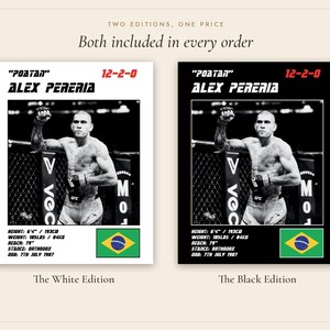 Alex Pereira MMA Poster | Gym Wall Art Print | White and Black Editions | Digital Download image 5