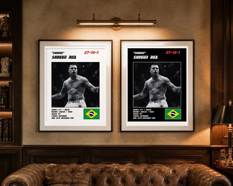 Shogun Rua MMA Poster | Shogun Fight Wall Art Print | Black and White Editions | Digital Download image 4