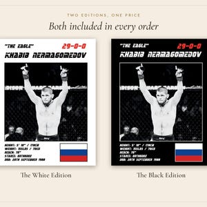 Khabib Nurmagomedov MMA Poster | Gym Wall Art Print | White and Black Editions | Digital Download image 5