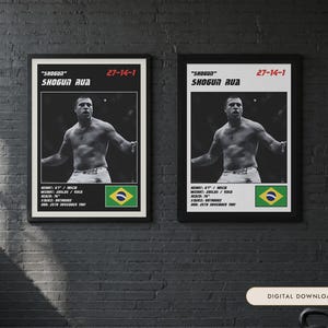 Shogun Rua MMA Poster | Shogun Fight Wall Art Print | Black and White Editions | Digital Download image 1