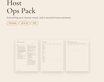 Airbnb Cleaning Checklist Printable | Turnover Checklist, Restock List, Cleaner Handover, Damage Log | Vacation Rental Ops Pack | UK & US