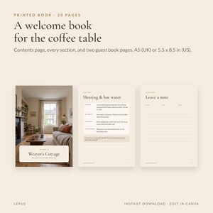 Pacchetto di benvenuto Airbnb / Guida telefonica per gli ospiti, Manuale della casa stampabile, 15 cartelli per la casa e messaggi per gli ospiti / Kit per host di case vacanza / Canva immagine 5