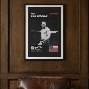 Rich Franklin MMA-poster | Ace Fight muurdecoratie | Zwart-wit edities | Digitale download afbeelding 2