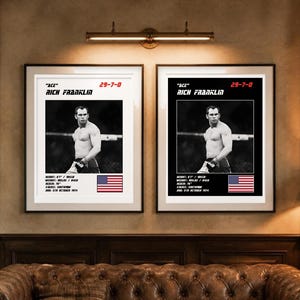 Rich Franklin MMA-poster | Ace Fight muurdecoratie | Zwart-wit edities | Digitale download afbeelding 4