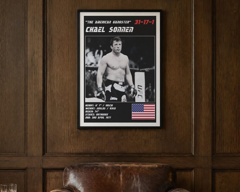 Chael Sonnen MMA Poster | Gym Wall Art Print | White and Black Editions | Digital Download image 2