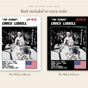 Chuck Liddell MMA-Poster | Kunstdruck für die Fitnessstudio-Wand | Schwarz-Weiß-Version | Digitaler Download Bild 5