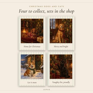 Black Cat Christmas Print, Vintage Oil Painting, Cat Lover Gift (Digital Download) image 8
