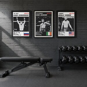 MMA-posters med 3 st | Lättviktsstjärnorna | Khabib, McGregor, Cerrone | Väggkonstpaket för gym | Digital nedladdning bild 2