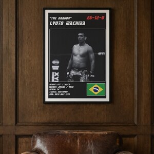 Lyoto Machida MMA Poster | The Dragon Fight Wall Art Print | Black and White Editions | Digital Download image 2