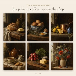 Lemons and Copper Kitchen Print Set of 2 | Still Life Oil Painting and Kitchen Quote | Cottage Kitchen Art | Digital Download image 7