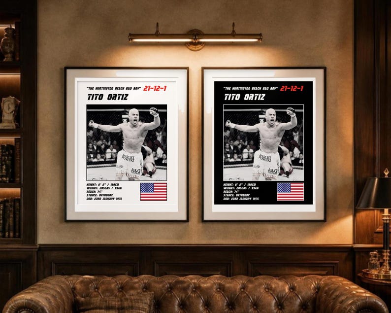 Tito Ortiz MMA Poster | Gym Wall Art Print | White and Black Editions | Digital Download image 4