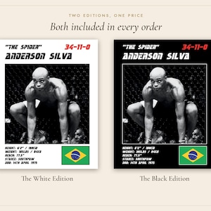 アンダーソン・シウバ MMA ポスター | ジム用ウォールアートプリント | 白黒版 | デジタルダウンロード 画像 5