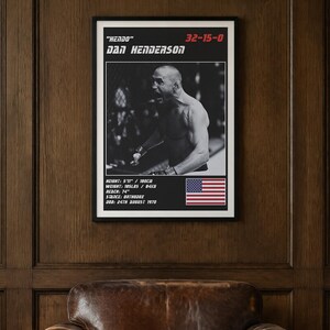 Dan Henderson MMA Poster | Hendo Fight Wall Art Print | Black and White Editions | Digital Download image 2