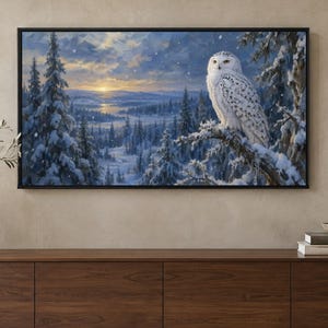 Winter Frame TV Art Set of 7, Snowy Oil Paintings (Digital Download) image 4