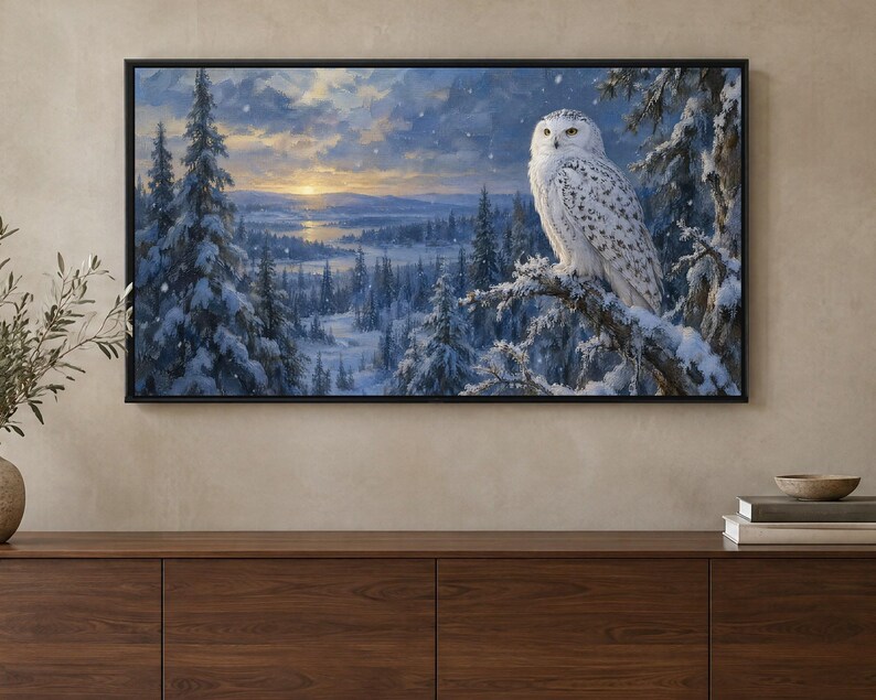 Winter Frame TV Art Set of 7, Snowy Oil Paintings (Digital Download) image 4