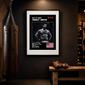 Forrest Griffin MMA Poster | Hall of Famer Fight Wall Art Print | Black and White Editions | Digital Download image 3