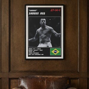 Shogun Rua MMA Poster | Shogun Fight Wall Art Print | Black and White Editions | Digital Download image 2