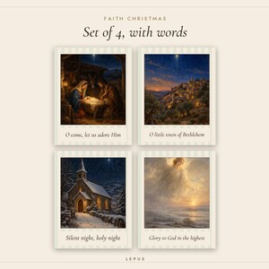 Christmas Nativity Prints Set of 4, Christian Oil Paintings, Vintage Wall Art (Digital Download) image 3