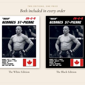 Georges St Pierre MMA Poster | Gym Wall Art Print | White and Black Editions | Digital Download image 5