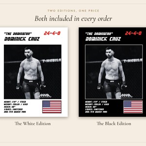 Póster de Dominick Cruz MMA / Lámina decorativa de la pelea "The Dominator" / Ediciones en blanco y negro / Descarga digital imagen 5