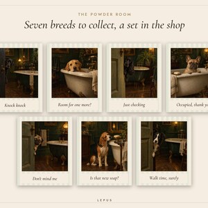 Beagle Bathroom Wall Art, Funny Dog Oil Painting Print (Digital Download) image 8