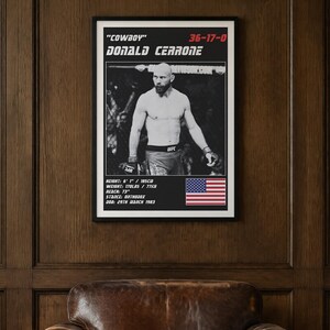 Donald Cerrone MMA Poster | Gym Wall Art Print | White and Black Editions | Digital Download image 2