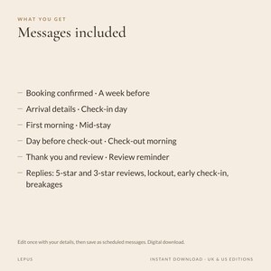 Airbnb Guest Message Templates | 10 Host Messages + 5 Replies | Check In, Check Out, Review Reply | Vacation Rental | Word Google Docs image 4