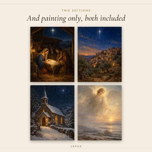 Christmas Nativity Prints Set of 4, Christian Oil Paintings, Vintage Wall Art (Digital Download) image 4