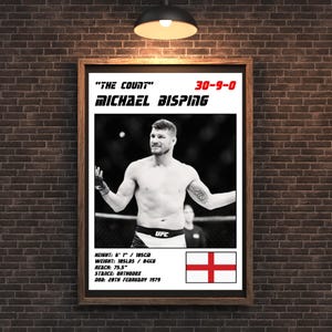 MMA Digital UFC Fighter Print - Michael The Count Bisping White Wall Poster | Iconic Artwork for Sports Fans