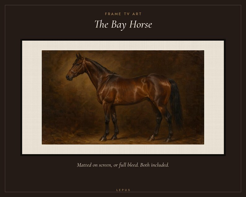 Frame TV Art: The Bay Horse, Antique Horse Oil Painting (Digital Download) image 3