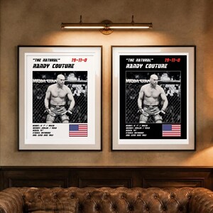 Randy Couture MMA Poster | Gym Wall Art Print | White and Black Editions | Digital Download image 4