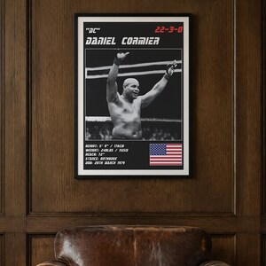 Plakat MMA Daniela Cormiera | Grafika ścienna do siłowni | Edycja biała i czarna | Pobieranie cyfrowe zdjęcie 2