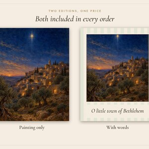 Star of Bethlehem Print, Vintage Christmas Oil Painting, Christian Decor (Digital Download) image 3