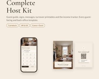 Complete Airbnb Host Bundle | Welcome Book, House Signs, Guest Messages, Cleaning Checklist & Income Tracker | Vacation Rental Starter Kit