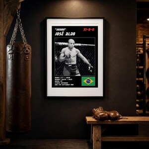 Jose Aldo MMA Poster | Gym Wall Art Print | White and Black Editions | Digital Download image 3