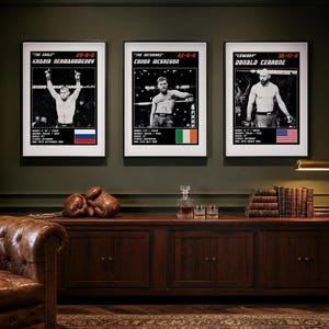 MMA-posters med 3 st | Lättviktsstjärnorna | Khabib, McGregor, Cerrone | Väggkonstpaket för gym | Digital nedladdning bild 3