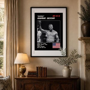 Rampage Jackson MMA Poster | Rampage Fight Wall Art Print | Black and White Editions | Digital Download image 3