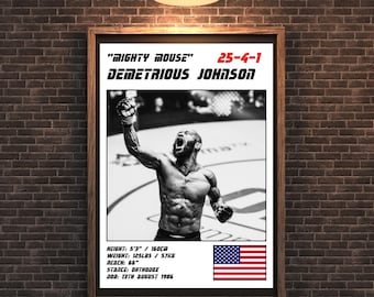 Demetrious "Mighty Mouse" Johnson MMA Poster – UFC Fighter Print (Digital Download)