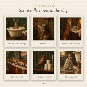 Otter in the Bath Print | Funny Bathroom Wall Art | Vintage Animal Oil Painting | Bath before bed | Digital Download image 8