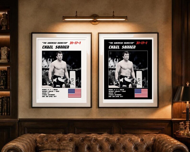 Chael Sonnen MMA Poster | Gym Wall Art Print | White and Black Editions | Digital Download image 4