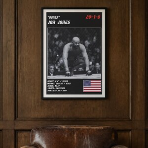 Jon Jones MMA Poster | Bones Fight Wall Art Print | Black and White Editions | Digital Download image 2