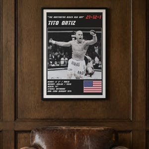Tito Ortiz MMA Poster | Gym Wall Art Print | White and Black Editions | Digital Download image 2