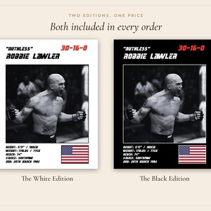 Robbie Lawler MMA Poster | Ruthless Fight Wall Art Print | Black and White Editions | Digital Download image 5