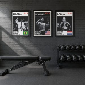 MMA Poster Set of 3 | The Pioneers | Royce Gracie, Ken Shamrock, Bas Rutten | Fight Wall Art | Digital Download image 2