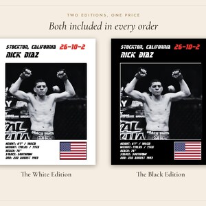 Nick Diaz MMA Poster | Stockton Fight Wall Art Print | Black and White Editions | Digital Download image 5