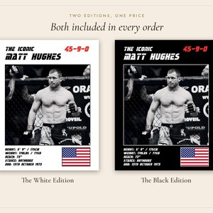 Poster di Matt Hughes per MMA / Stampa artistica da parete per palestra / Edizioni in bianco e nero / Download digitale immagine 5