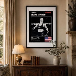 Ronda Rousey MMA Poster | Gym Wall Art Print | White and Black Editions | Digital Download image 3
